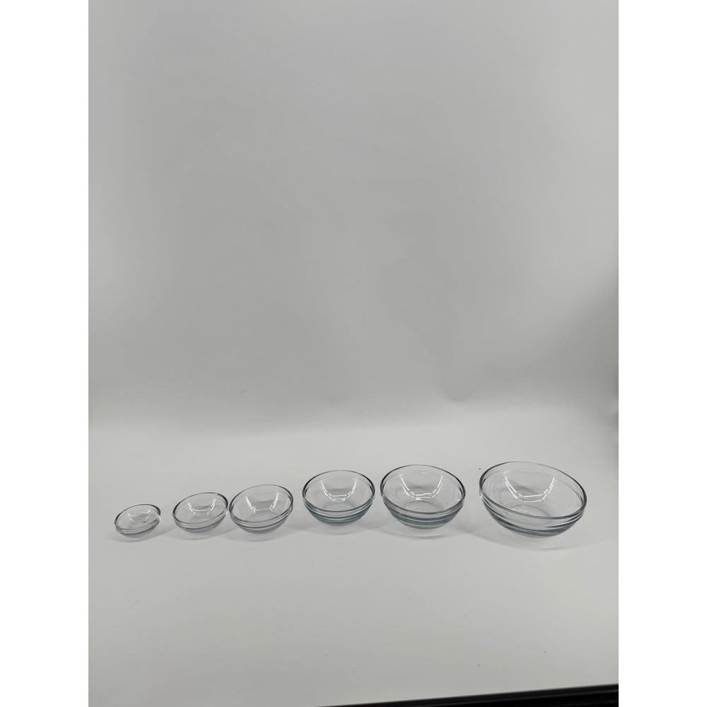 Luminarc Nesting Glass Prep Bowls Set of 6 Clear Stackable Mixing Bowls - Picture 2 of 3